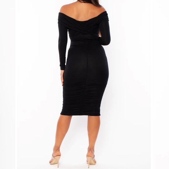 MATERNITY MARIBELLA OFF THE SHOULDER DRESS - Picture 2 of 3